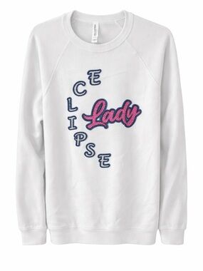 Bella Canvas White Sweatshirt with Pink & Navy "Lady" Graphic